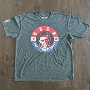 ROGUE AMERICAN MENS GRAPHIC TEE SHIRT GRAY SHORT SLEEVE CASH FOR PRESIDENT